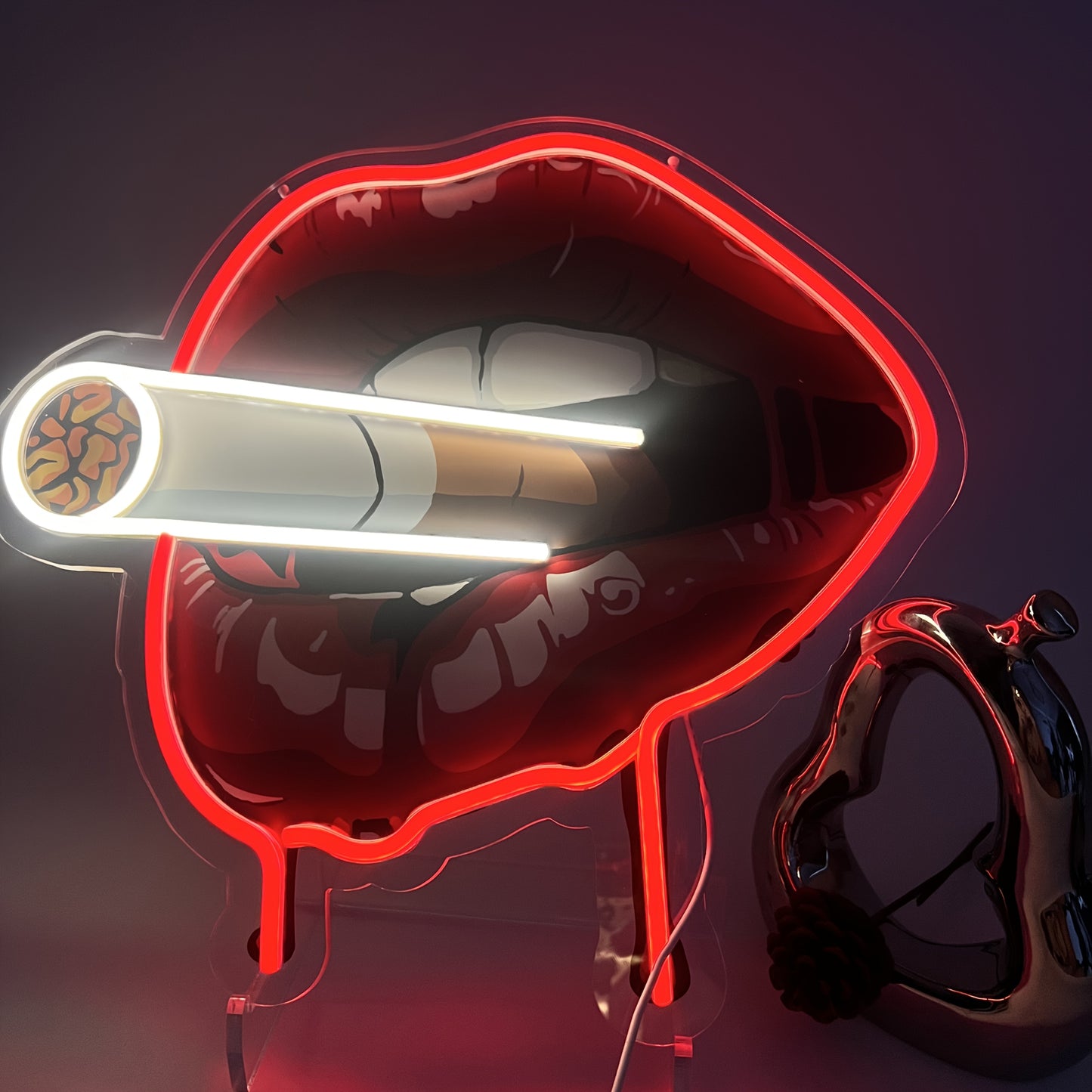 Smoke Lips LED Neon — Iluminação Night Glow
