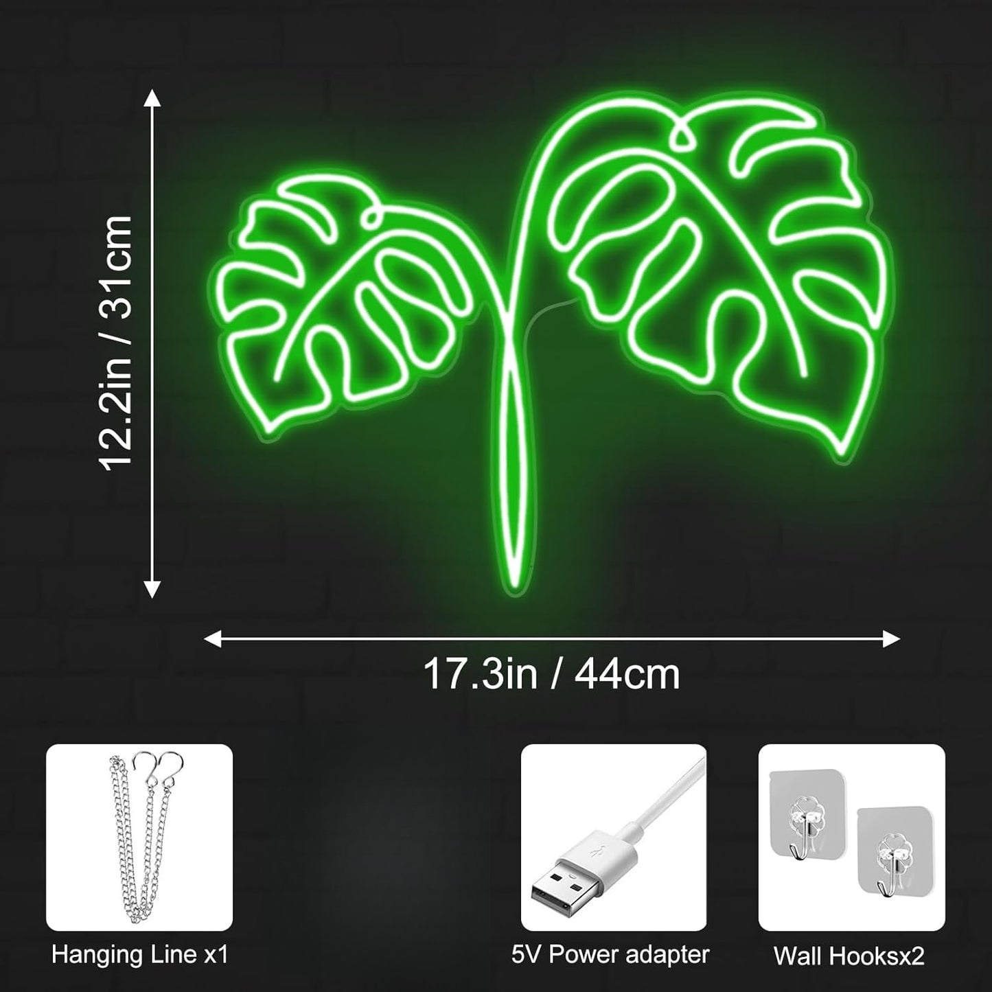 Monstera Leaf Neon LED — Iluminação Night Glow