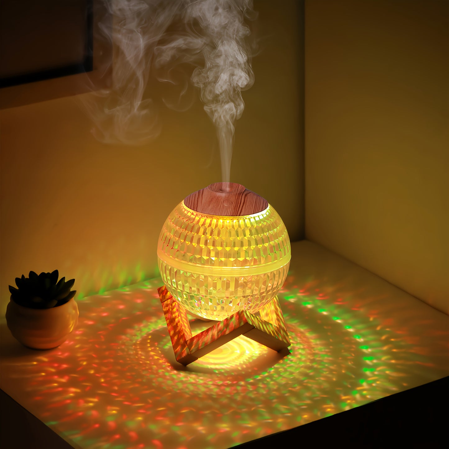 Diffuseur LED Crystal Aura — Éclairage nocturne