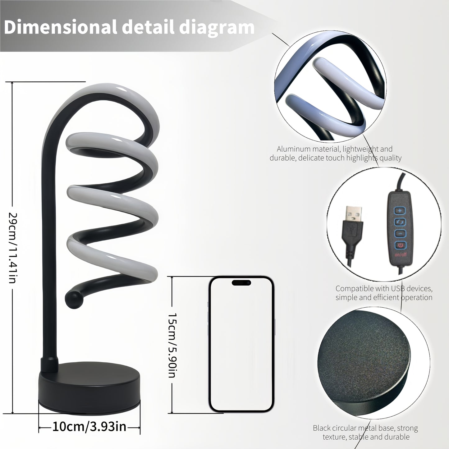 Spiral Glow LED Table Lamp — Iluminação Night Glow