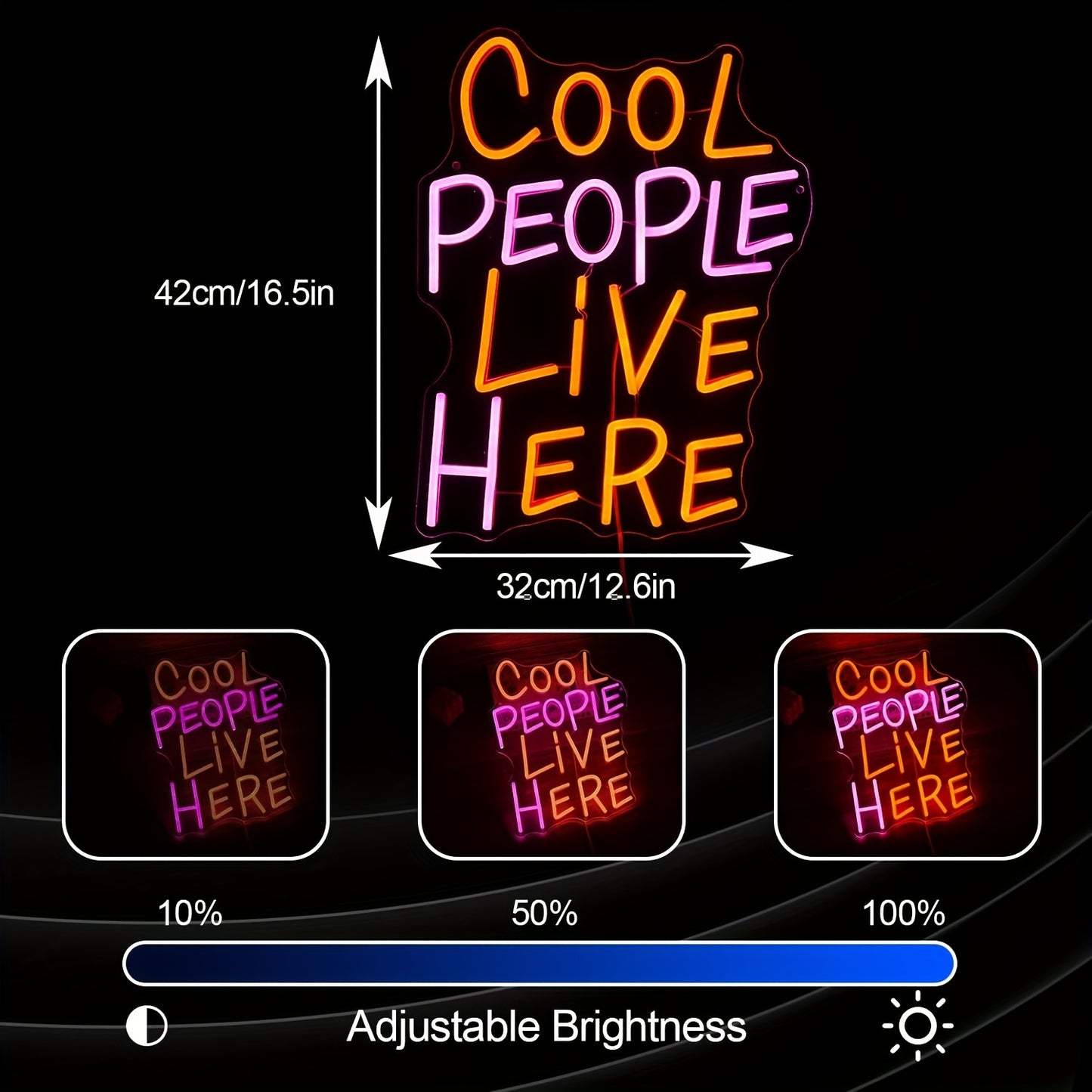 Cool People Live Here LED Neon — Iluminação Night Glow