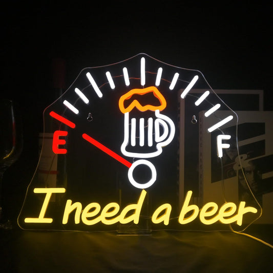 Neon Decorativo “I Need a Beer” — LED Night Glow