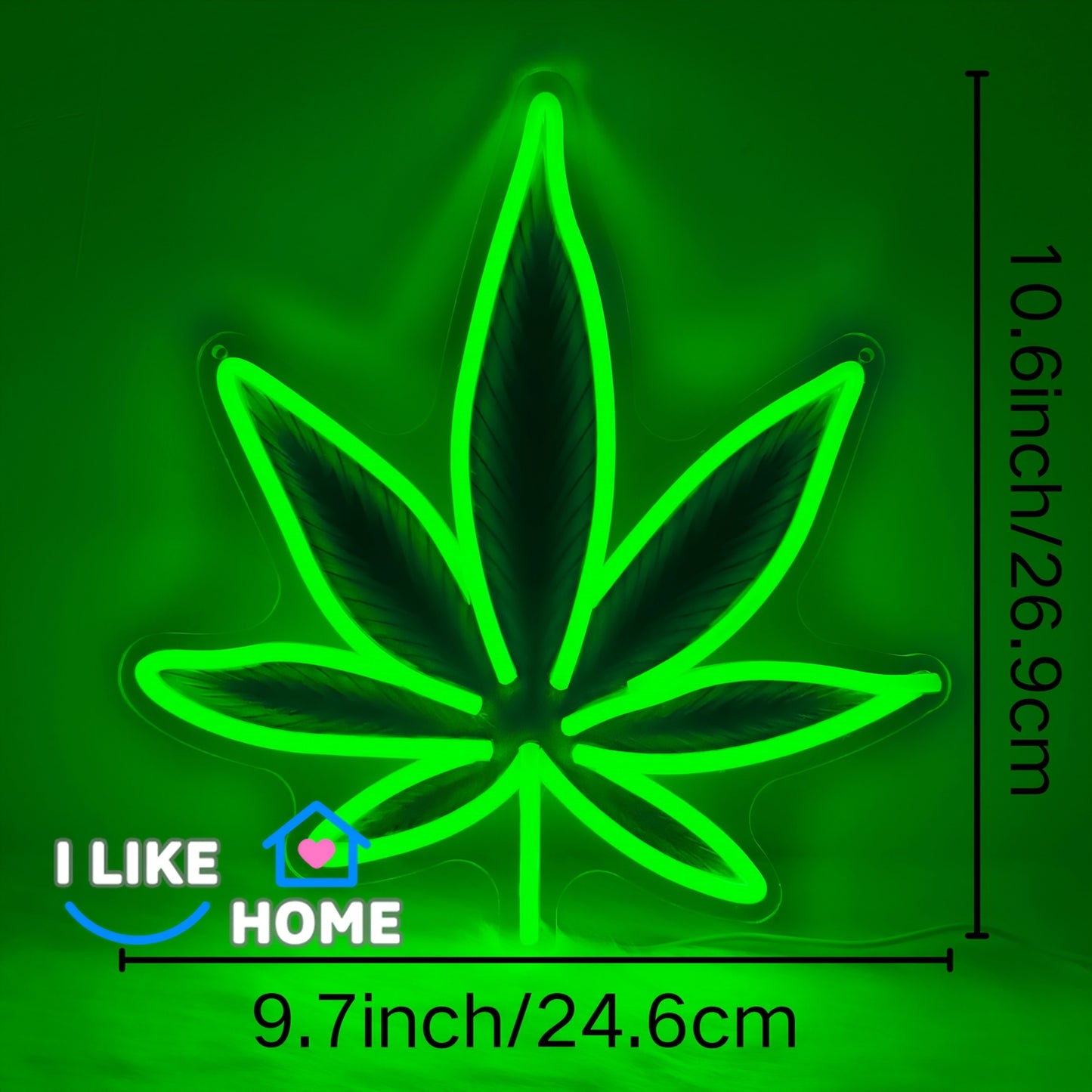 Green Leaf LED Neon — Iluminação Night Glow