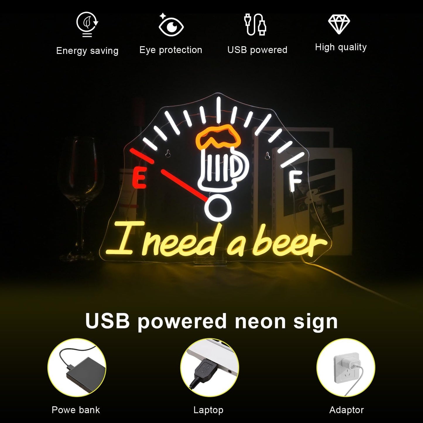 Neon Decorativo “I Need a Beer” — LED Night Glow