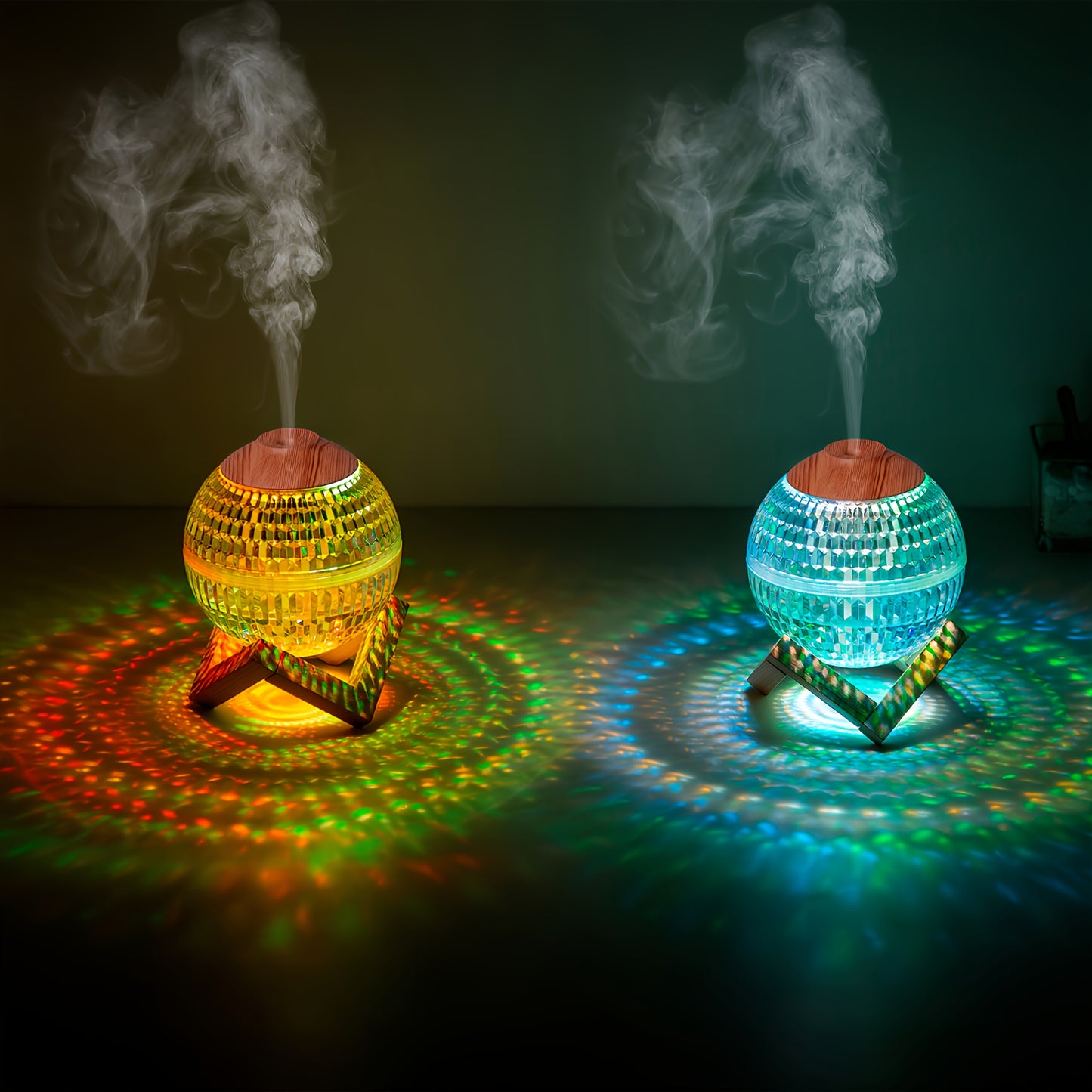 Diffuseur LED Crystal Aura — Éclairage nocturne
