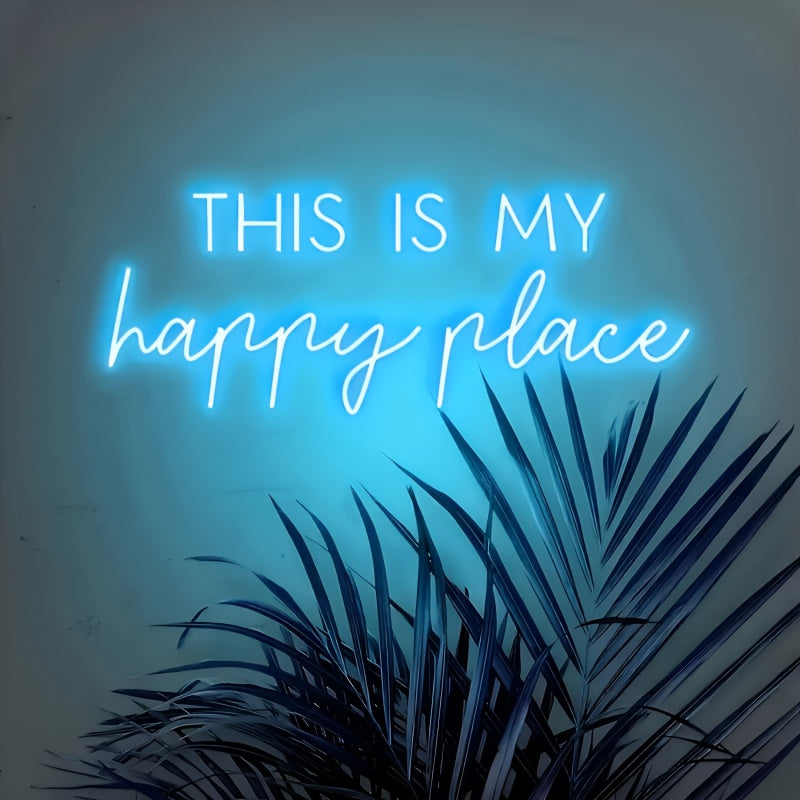 Neon Decorativo “This Is My Happy Place” — LED Night Glow