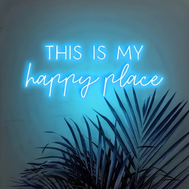 Neon Decorativo “This Is My Happy Place” — LED Night Glow