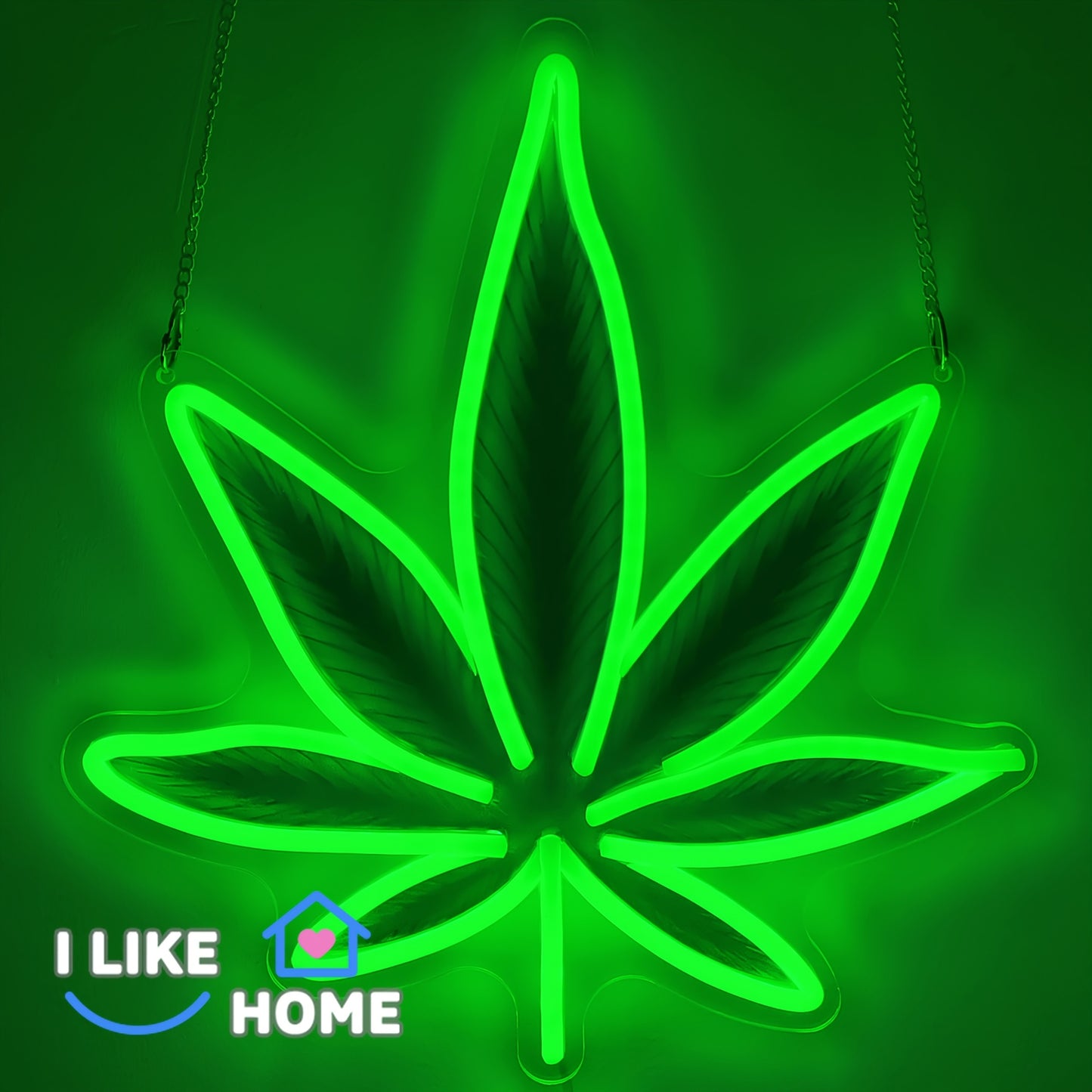 Green Leaf LED Neon — Iluminação Night Glow