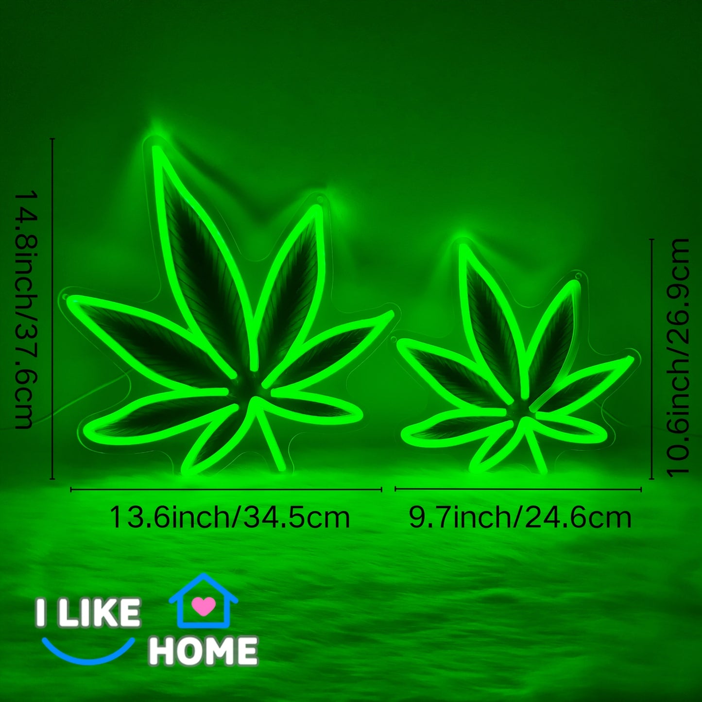 Green Leaf LED Neon — Iluminação Night Glow