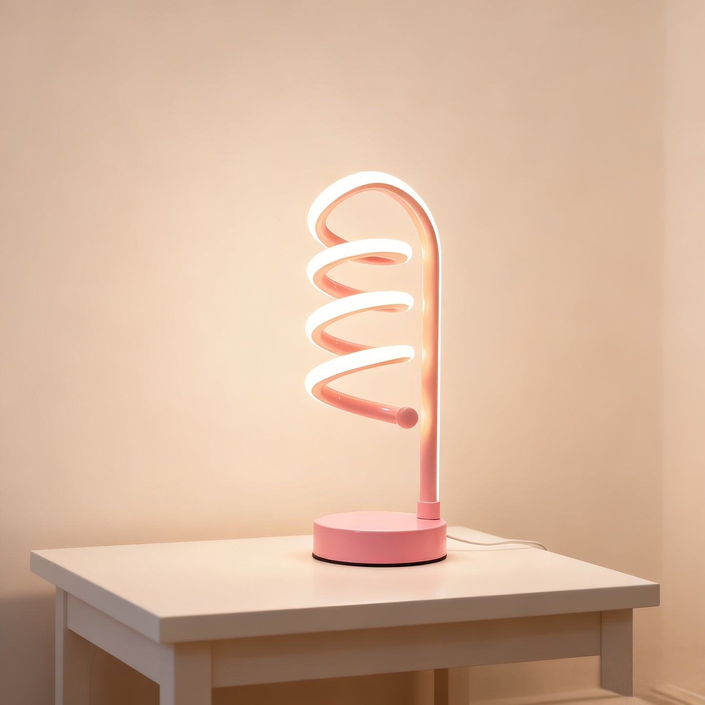 Spiral Glow LED Table Lamp — Iluminação Night Glow