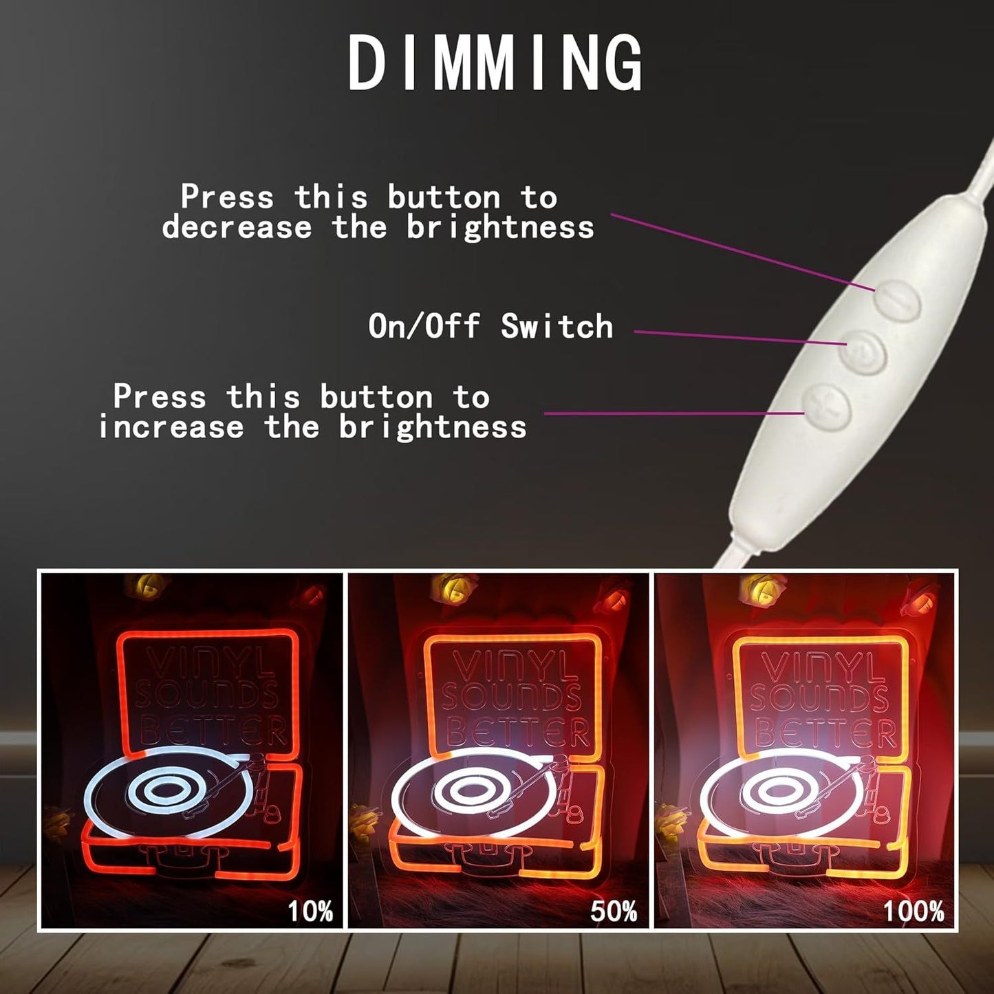 Vinyl Sounds Better LED Neon — Iluminação Night Glow