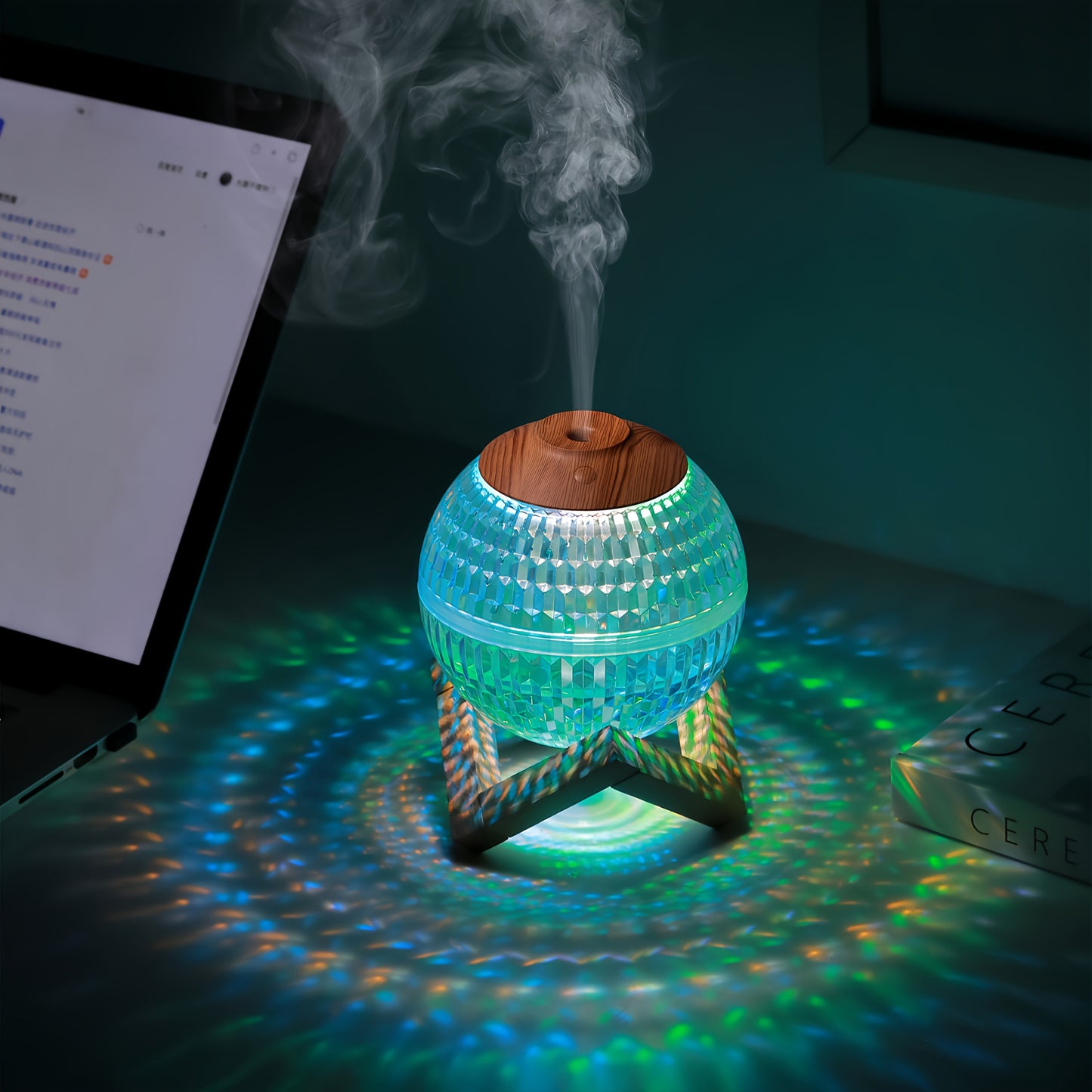 Diffuseur LED Crystal Aura — Éclairage nocturne