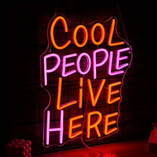 Cool People Live Here LED Neon — Iluminação Night Glow