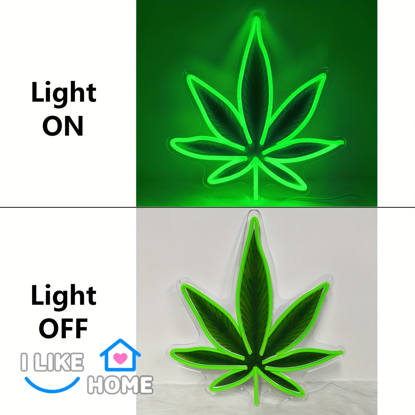 Green Leaf LED Neon — Iluminação Night Glow