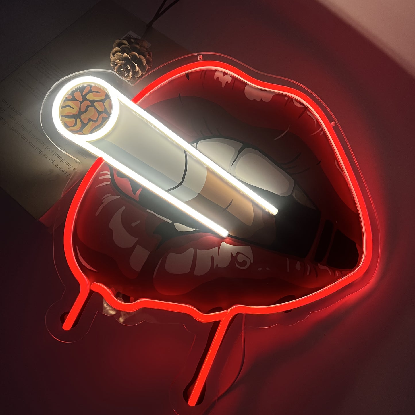 Smoke Lips LED Neon — Iluminação Night Glow