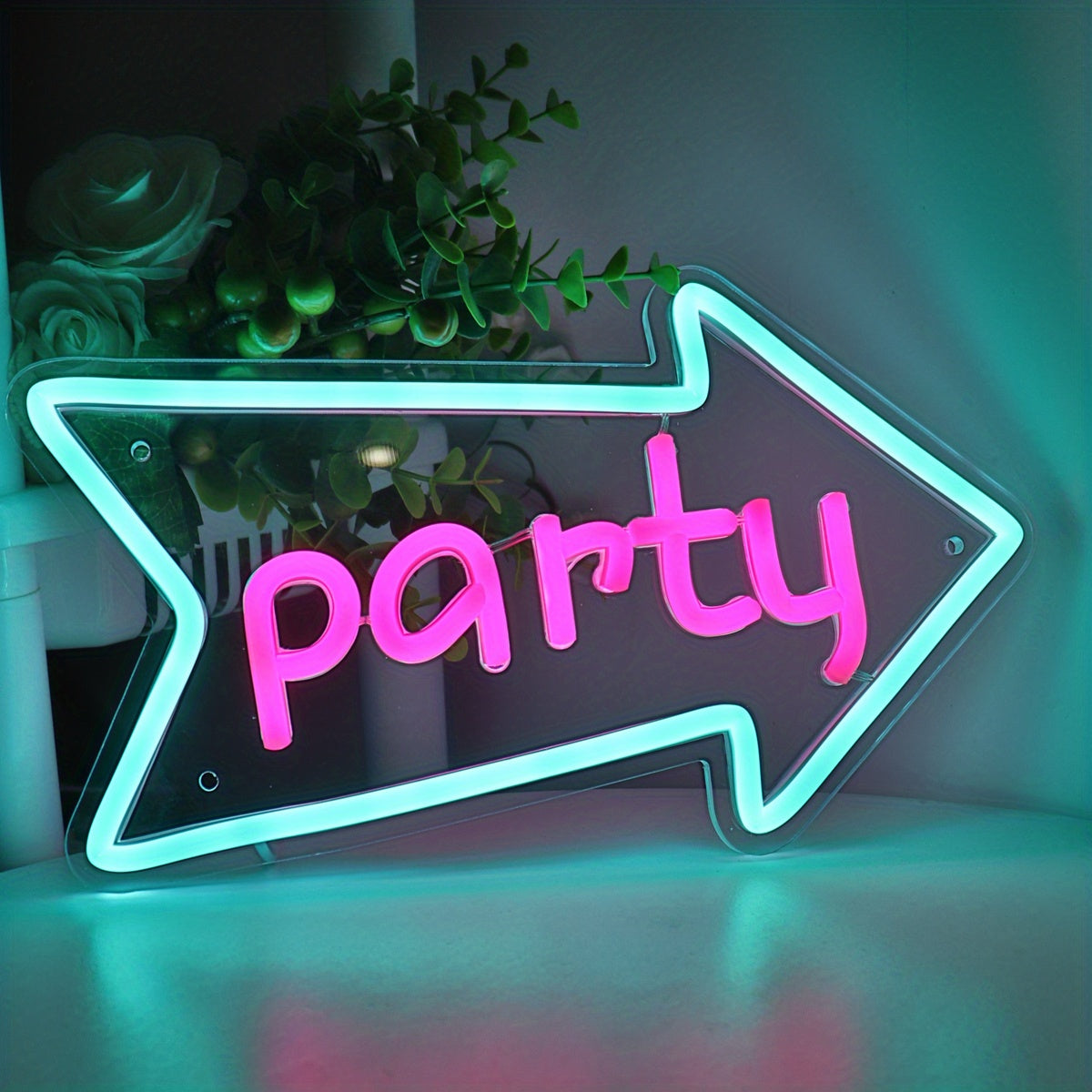 Neon Decorativo “Party Arrow” — LED Night Glow
