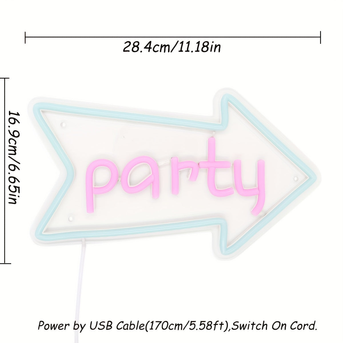 Neon Decorativo “Party Arrow” — LED Night Glow