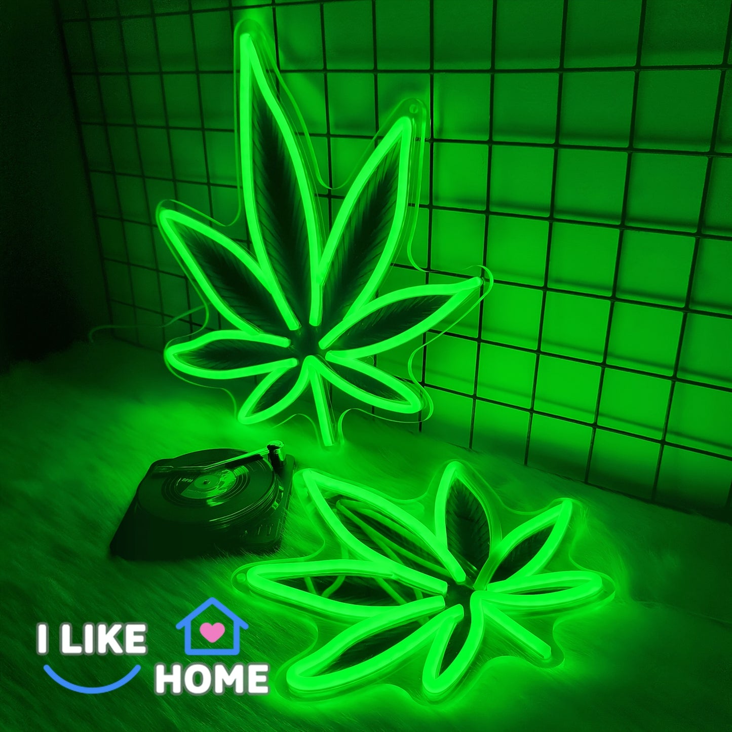 Green Leaf LED Neon — Iluminação Night Glow