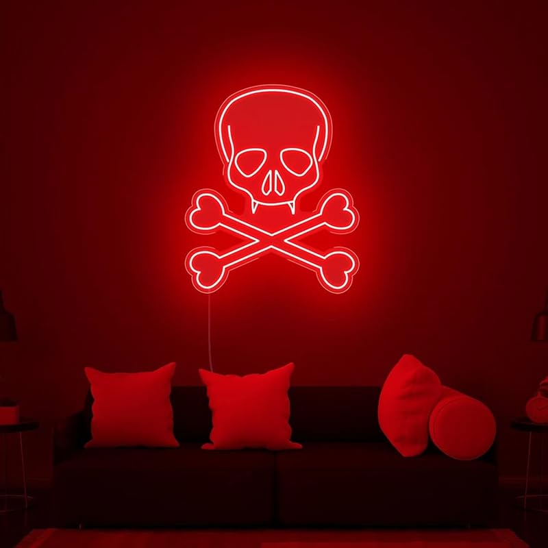 Skull Crossbones LED Neon — Iluminação Night Glow