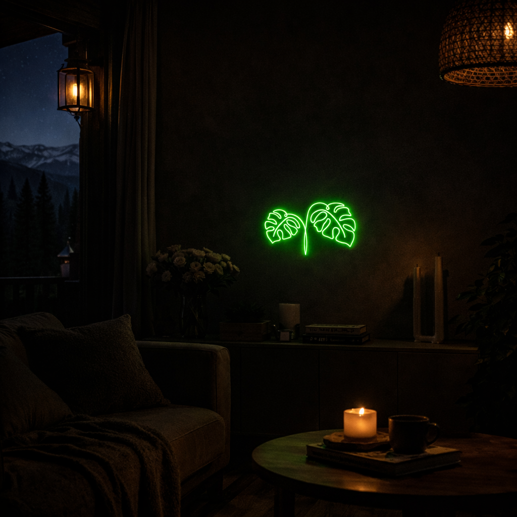 Monstera Leaf Neon LED — Iluminação Night Glow