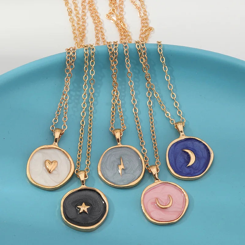 Moon & Star Coin Necklace