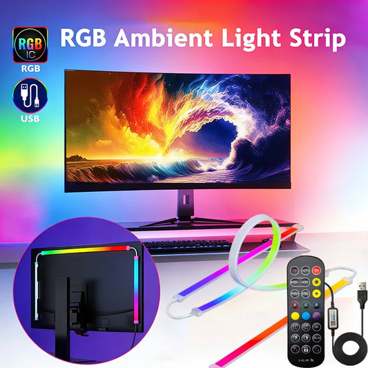 RGB Monitor Glow LED Strip — Iluminação Night Glow