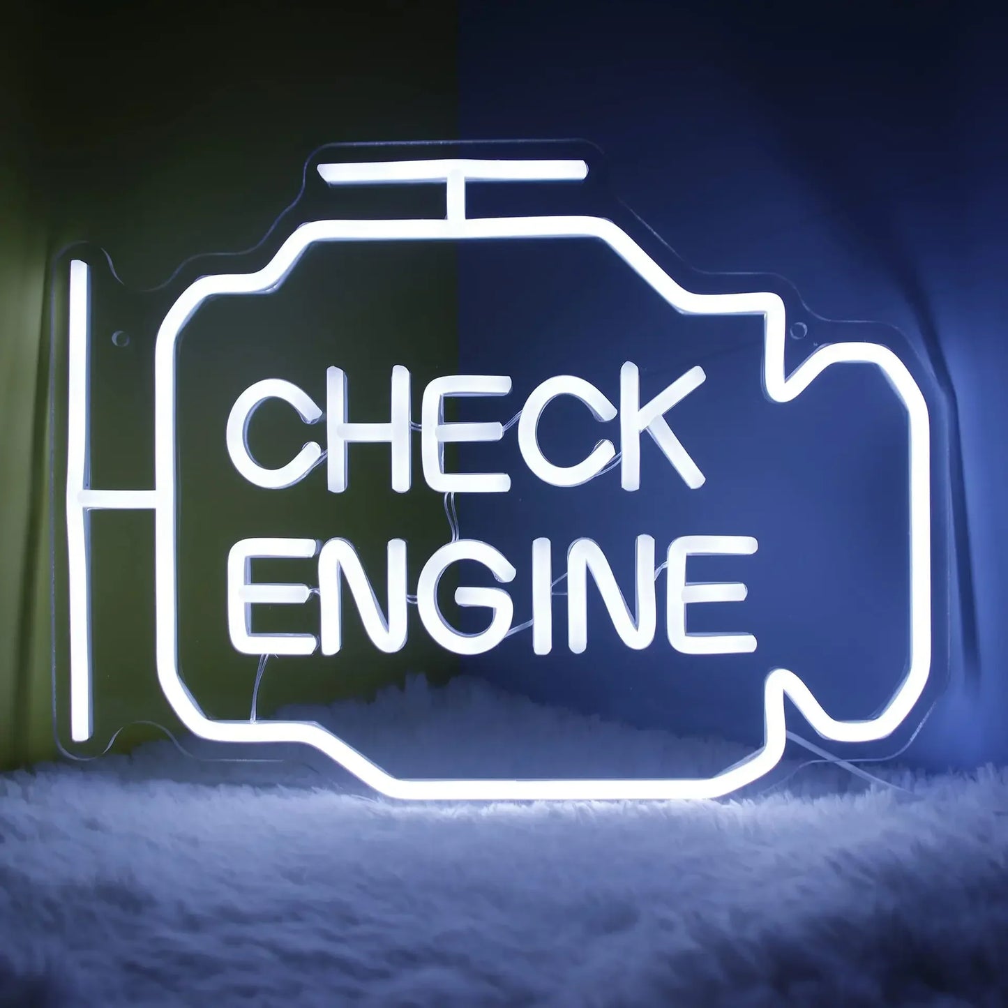 Check Engine Neon Sign — Iluminação NightGlow