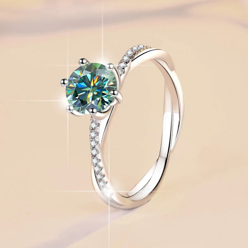 5 Colors Carat Moissanite Rings