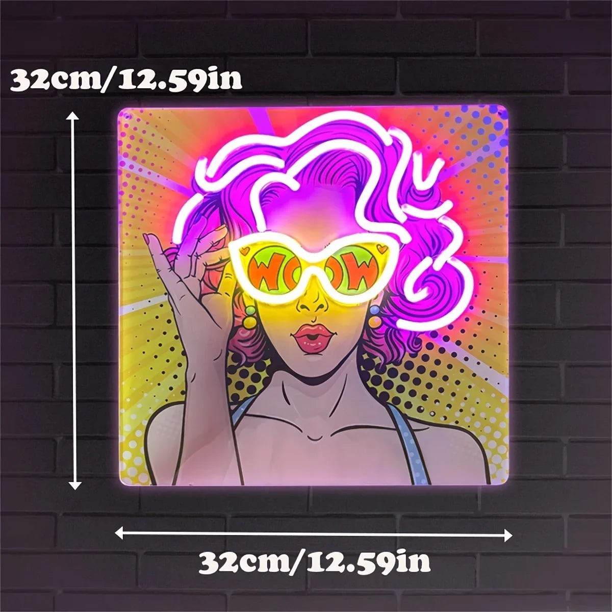 Pop Art Girl Neon Sign — Iluminação Night Glow
