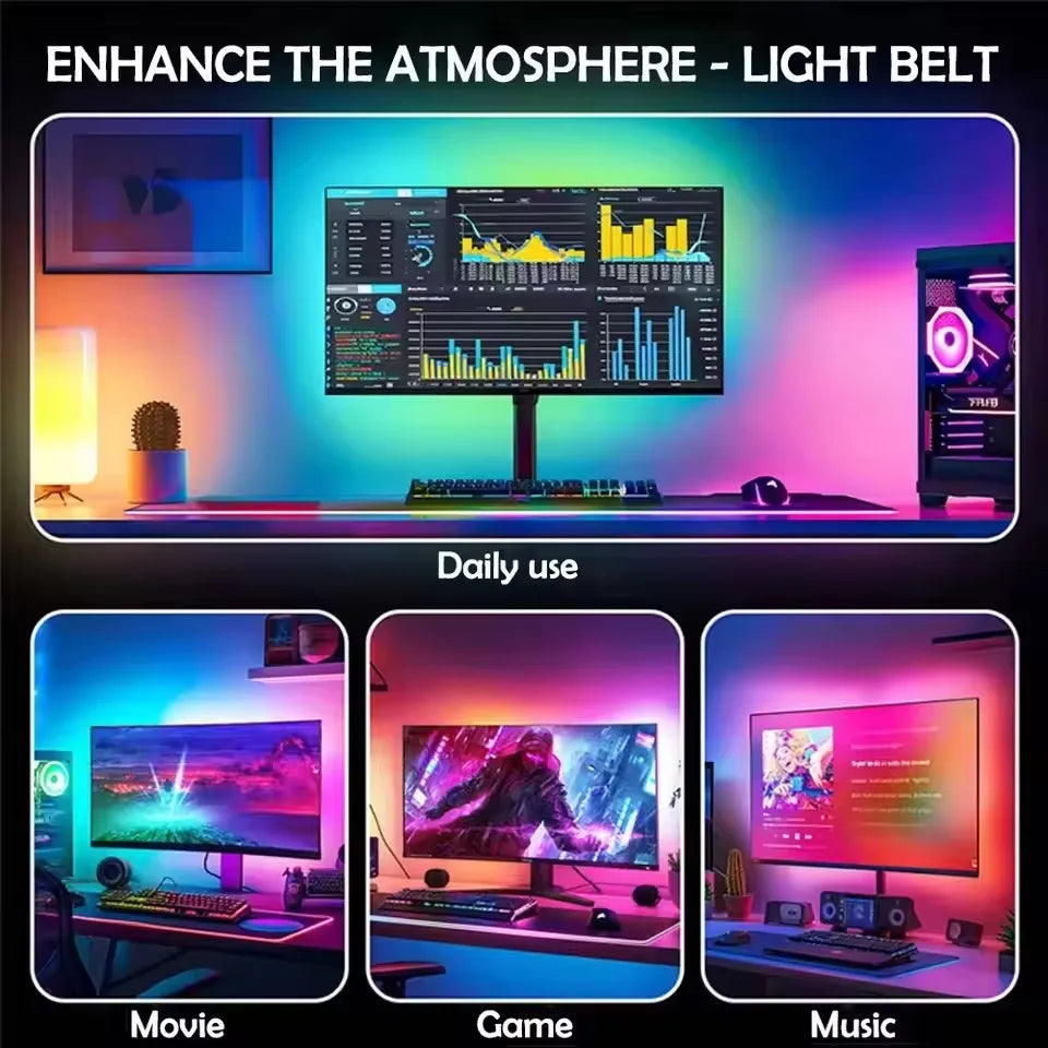 RGB Monitor Glow LED Strip — Iluminação Night Glow