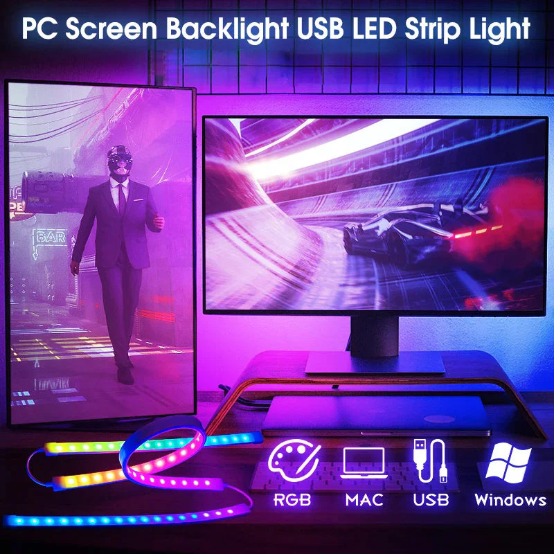 RGB Monitor Glow LED Strip — Iluminação Night Glow