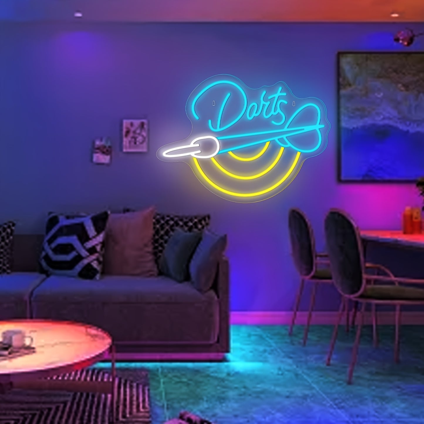 Darts Neon LED Sign — Iluminação Night Glow