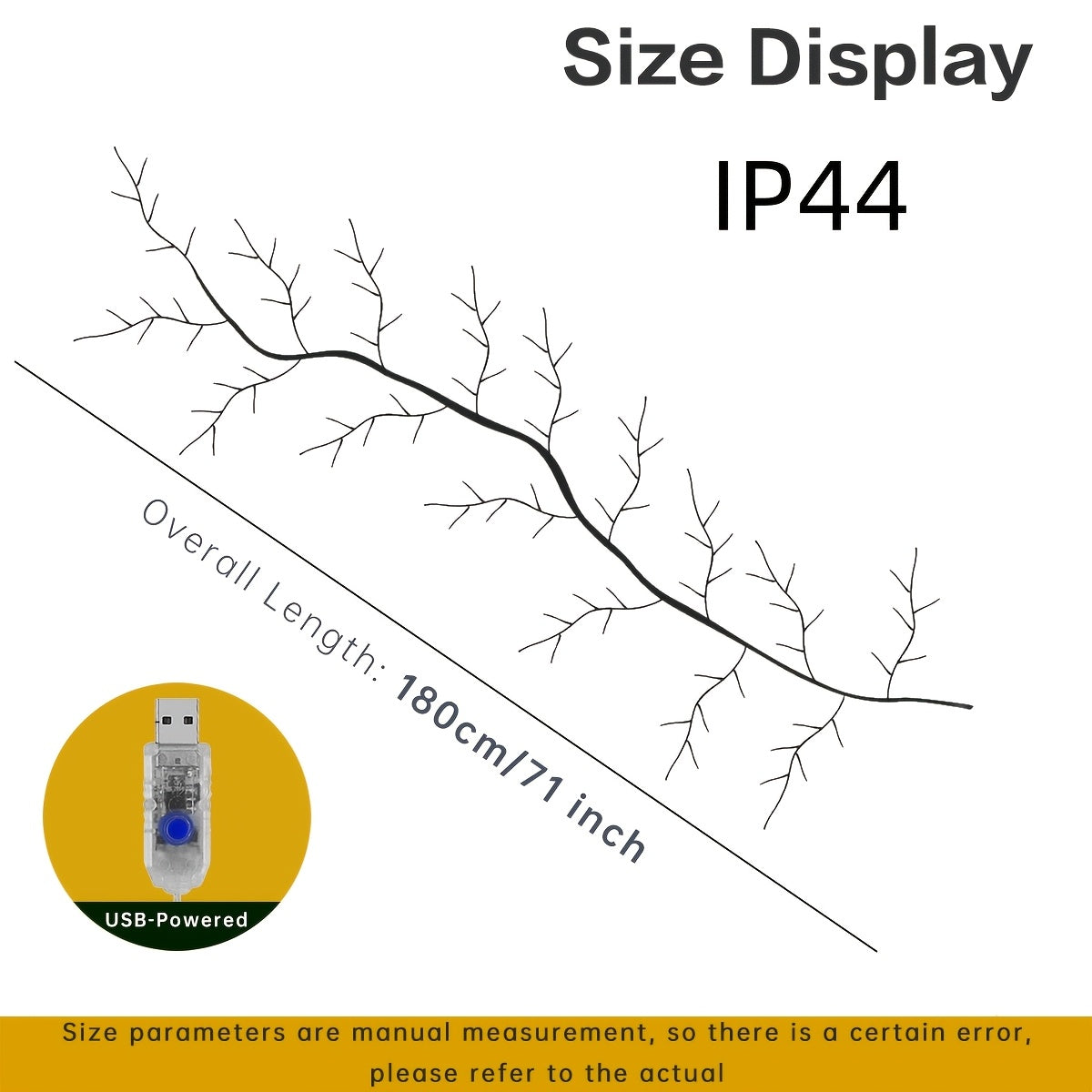 Branche lumineuse LED — Arbre décoratif illuminé pour la nuit