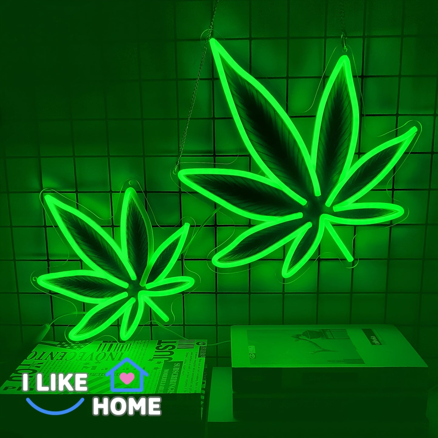 Green Leaf LED Neon — Iluminação Night Glow