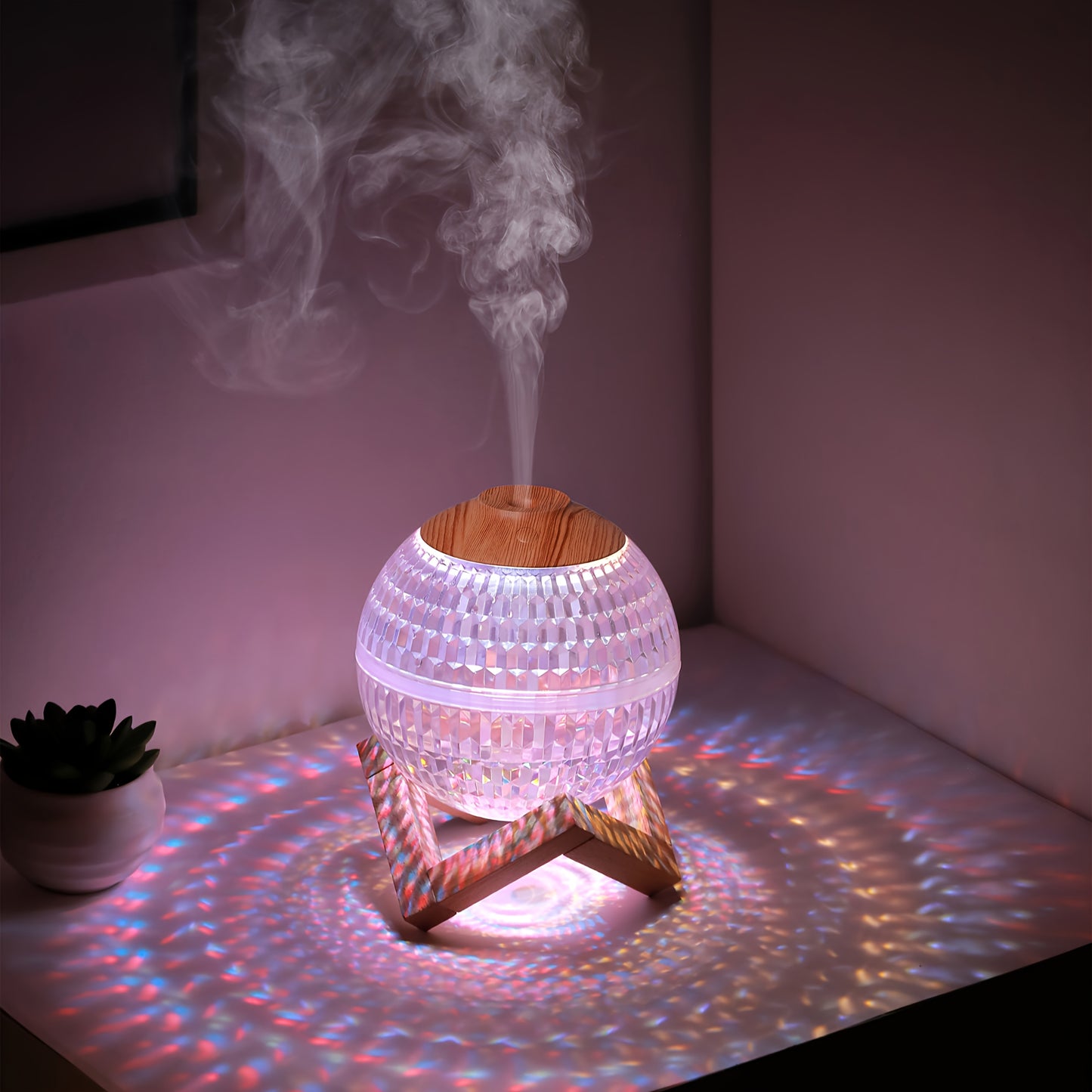 Diffuseur LED Crystal Aura — Éclairage nocturne