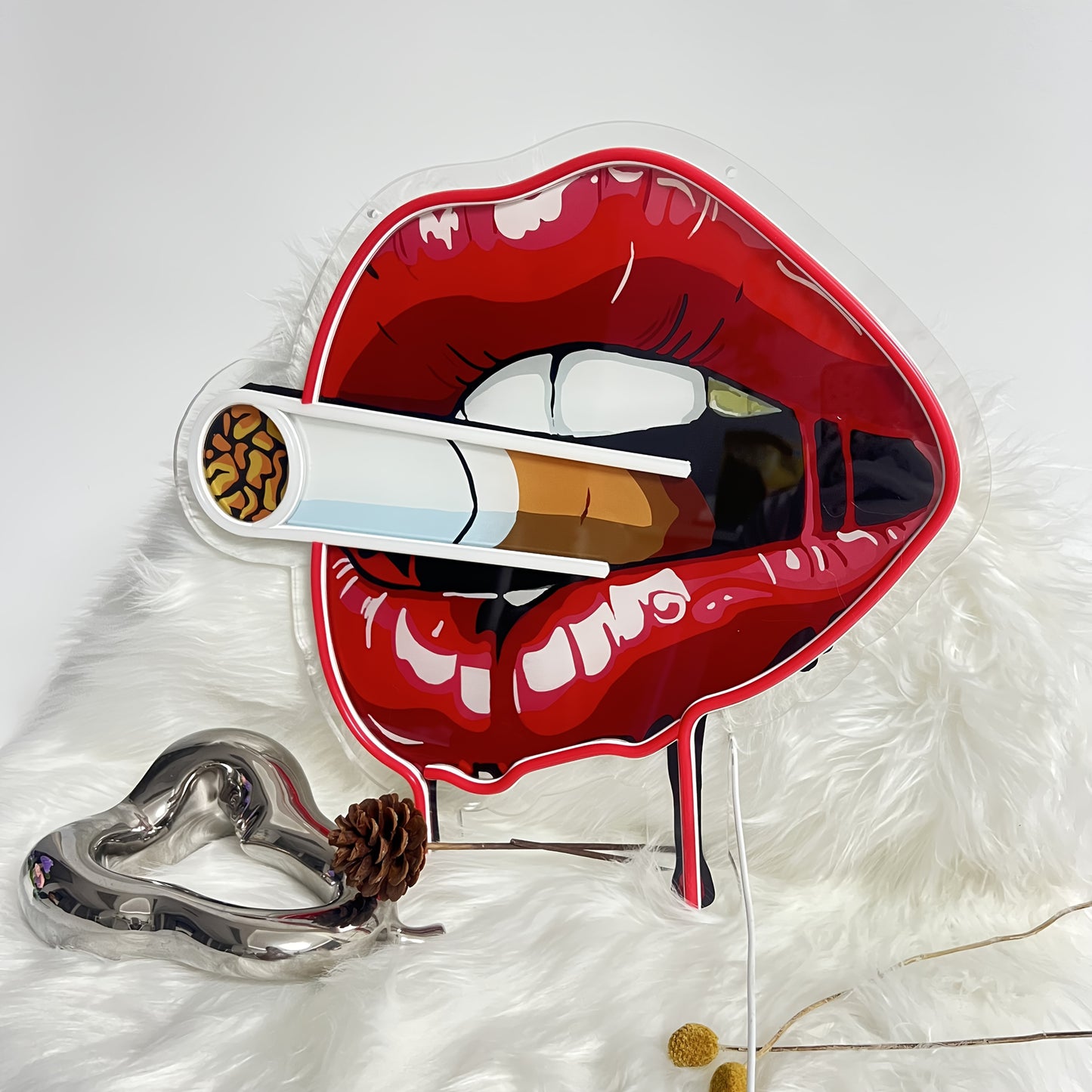Smoke Lips LED Neon — Iluminação Night Glow
