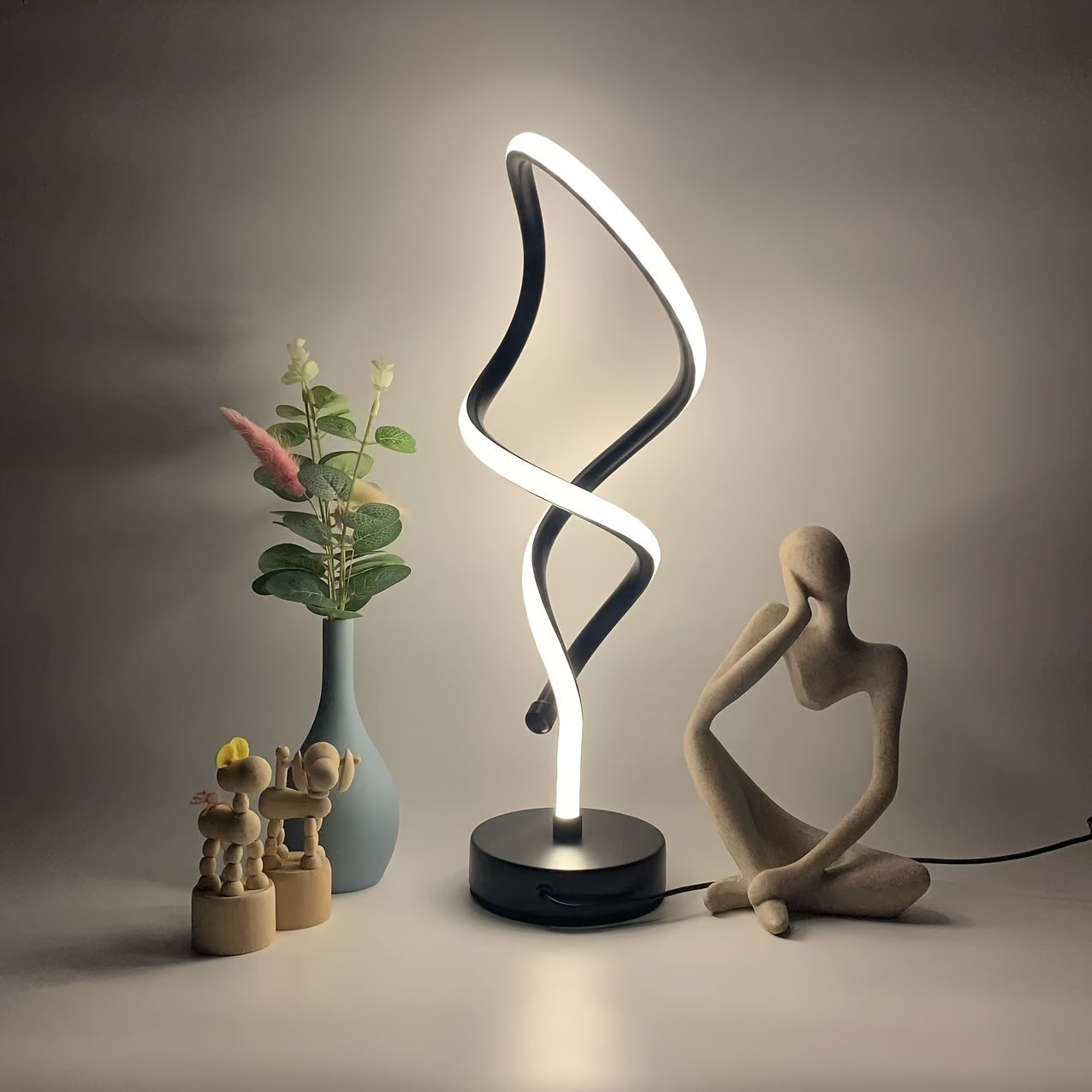 Spiral Infinity LED Table Lamp — Iluminação Night Glow