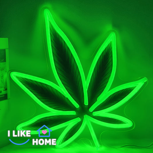 Green Leaf LED Neon — Iluminação Night Glow