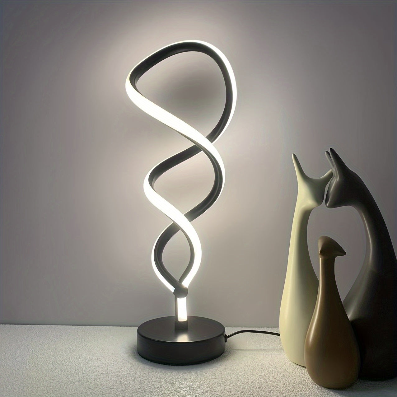 Spiral Infinity LED Table Lamp — Iluminação Night Glow