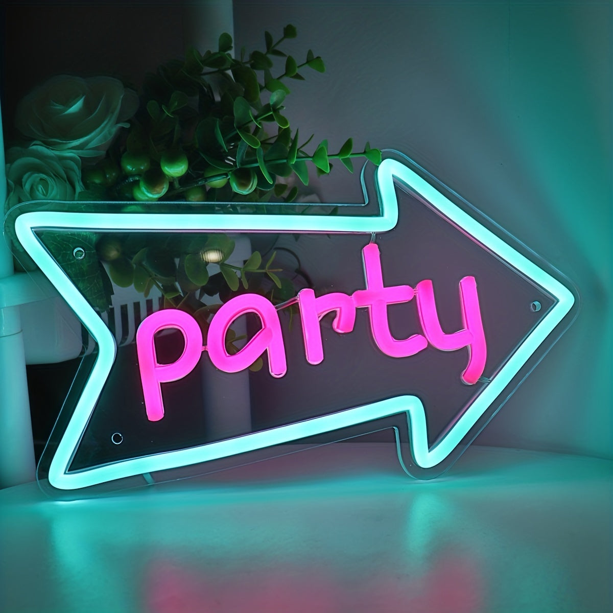 Neon Decorativo “Party Arrow” — LED Night Glow
