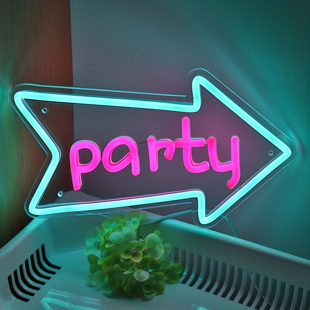 Neon Decorativo “Party Arrow” — LED Night Glow