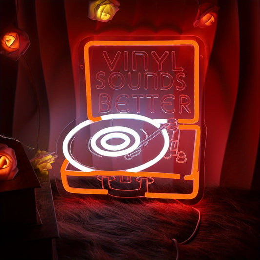 Vinyl Sounds Better LED Neon — Iluminação Night Glow